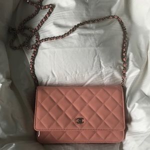 Chanel Patent Leather Wallet on Chain - BEAUTIFUL